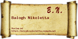 Balogh Nikoletta névjegykártya