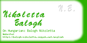 nikoletta balogh business card